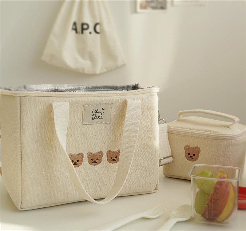 Multifunctional Mother Baby Bag Diaper Bags Waterproof Bear Embroidery Thermal Insulation Mommy Bag Fashion Food Storage Bags 220514