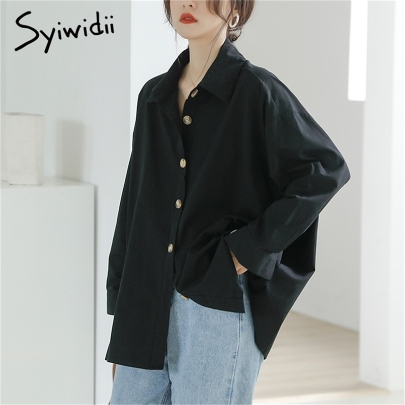 oversize purple shirts women loose casual solid korean blouses button long sleeve top for fashion black 210607
oversize purple shirts women loose casual solid korean blouses button long sleeve top for fashion black 210607