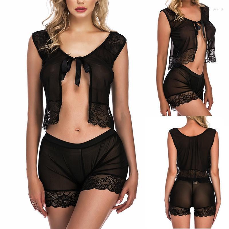Bras Sets Sexy Lingerie Women Lace Solid Color Sleeveless Set Babydoll Nightdress Nightgown Sleepwear Perspective K30, Black 
Bras Sets Sexy Lingerie Women Lace Solid Color Sleeveless Set Babydoll Nightdress Nightgown Sleepwear Perspective K30, Black