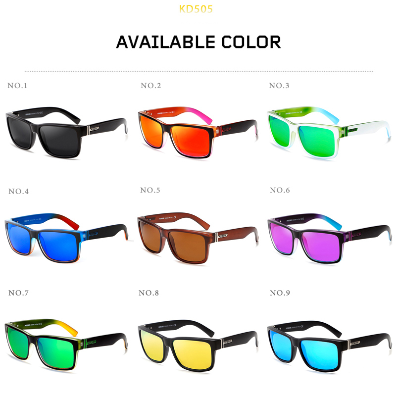 KDEAM For Men Polarized Sunglasses Sport Crazy Colors Sun Glasses Elmore Blocking-UV Shades With Box 220429