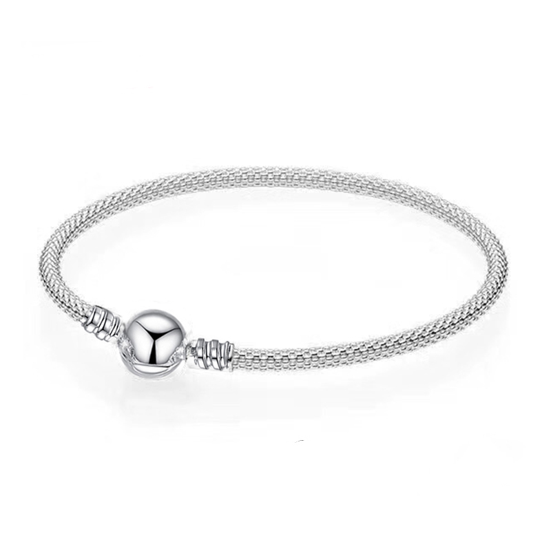 New Popular High Quality 925 Sterling Silver Forever Love Charm Bracelet For Women S925 Snake DIY Beads Beautiful Bracelet Jewelry Special Offer