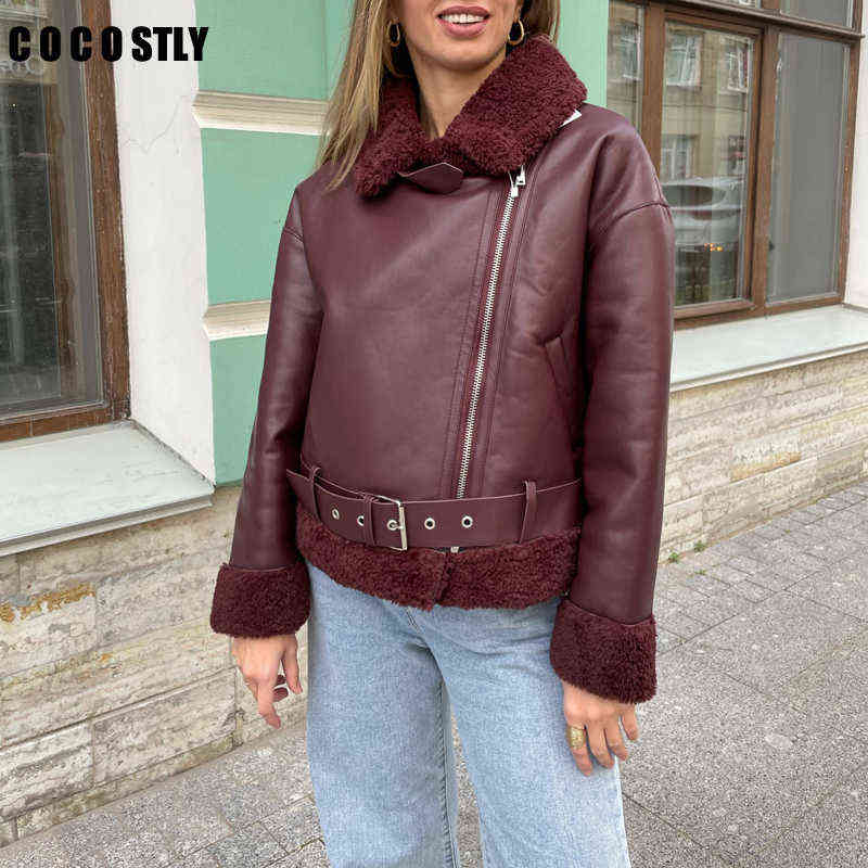 New 2022 Winter Jacket Thick Black Faux Leather Jacket Women Zipper Warm Lambswool Biker Jacket Female Casual Loose Outfit J220727
New 2022 Winter Jacket Thick Black Faux Leather Jacket Women Zipper Warm Lambswool Biker Jacket Female Casual Loose Outfit J220727