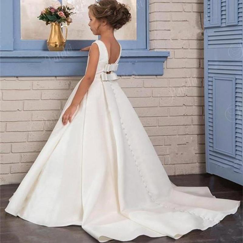 Girl's Dresses Formal Kids Satin Flower Girl For Weddings Holy First Communion Princess Pageant Party Gown Birthday Prom, Black 
Girl's Dresses Formal Kids Satin Flower Girl For Weddings Holy First Communion Princess Pageant Party Gown Birthday Prom, Black