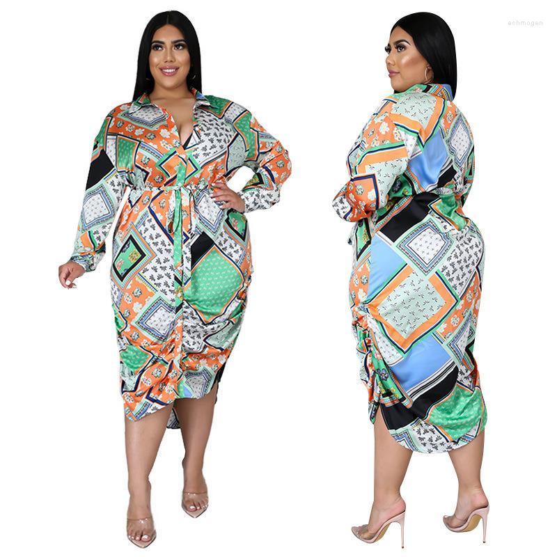 Plus Size Dresses -4XL Women Vintage Shirt Dress Long Sleeve Turn Down Collar Robes Summer Boho Printed Casual Oversize Echm22
Plus Size Dresses -4XL Women Vintage Shirt Dress Long Sleeve Turn Down Collar Robes Summer Boho Printed Casual Oversize Echm22