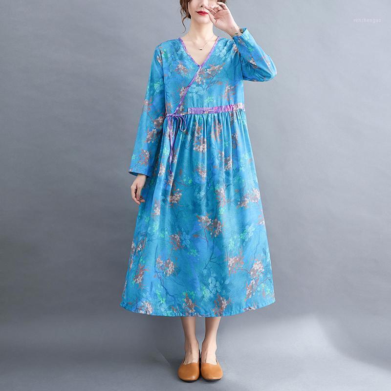 Casual Dresses 2022 Print Floral Vintage Chinese Style Autumn Dress Cotton Linen Draw String Office Lady Work Women Midi, As picture
Casual Dresses 2022 Print Floral Vintage Chinese Style Autumn Dress Cotton Linen Draw String Office Lady Work Women Midi, As picture