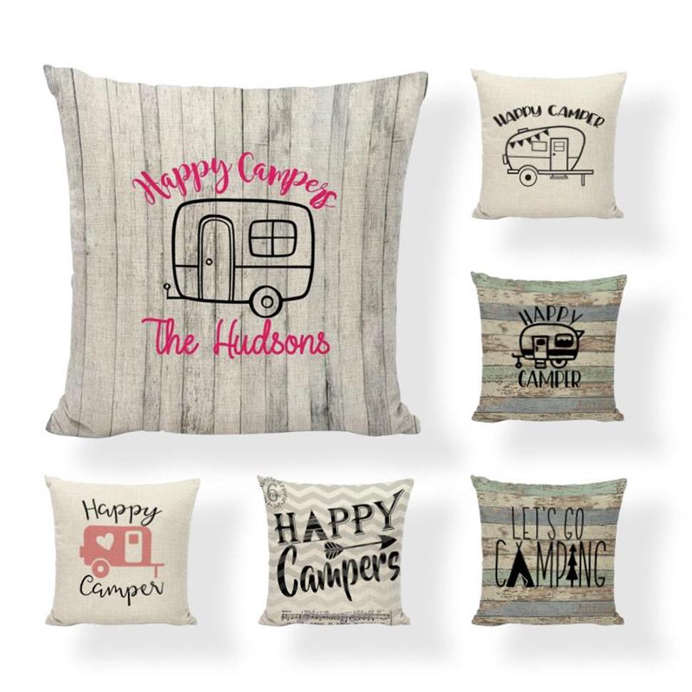 

Cushion/Decorative Pillow Cover Happy Campers Cushion Hudsons Sketch Couch Car Pillowcase Office Home Decorative Throw Pillows Cas225T