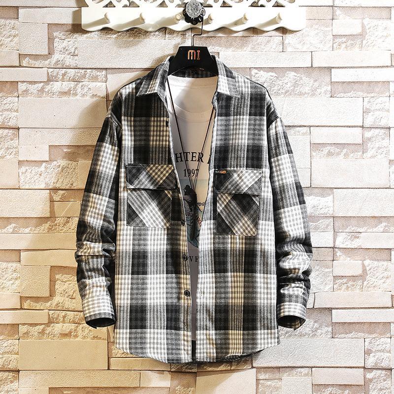 Spring And Summer Plaid Shirt Men Loose Male Casual Long Sleeve High Quality Clothing Boys Student Shirts For Men's, Black
Spring And Summer Plaid Shirt Men Loose Male Casual Long Sleeve High Quality Clothing Boys Student Shirts For Men's, Black