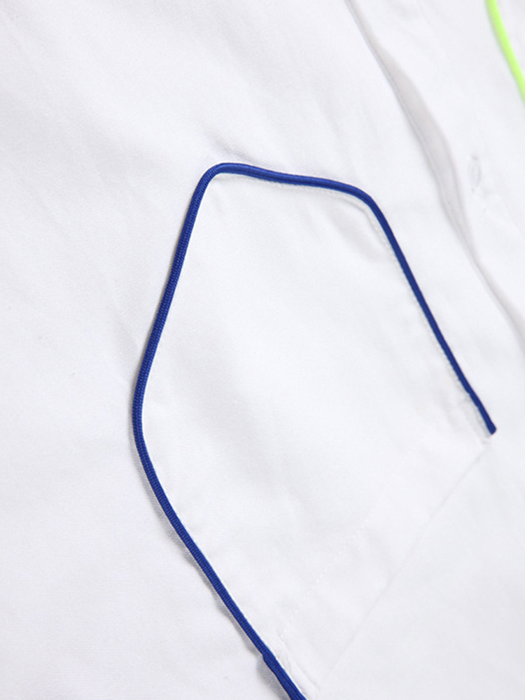 [EAM] Women White Contrast Color Big Size Blouse Lapel Long Sleeve Loose Fit Shirt Fashion Spring Autumn 1DD5268 220407