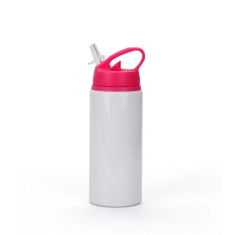 Portable 600ml Sippy Cups DIY Sublimation Blanks 20oz Water Bottle Kids Sport Tumbler Aluminum Mug Drinking Cup With Straws Lids FY5406 0809