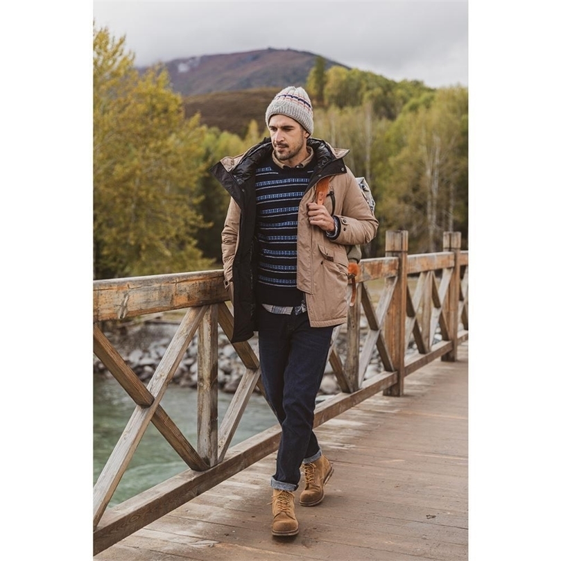 Autumn Winter Sweater men striped mix wool contrast color knitted pullover sweaters 190412 201203