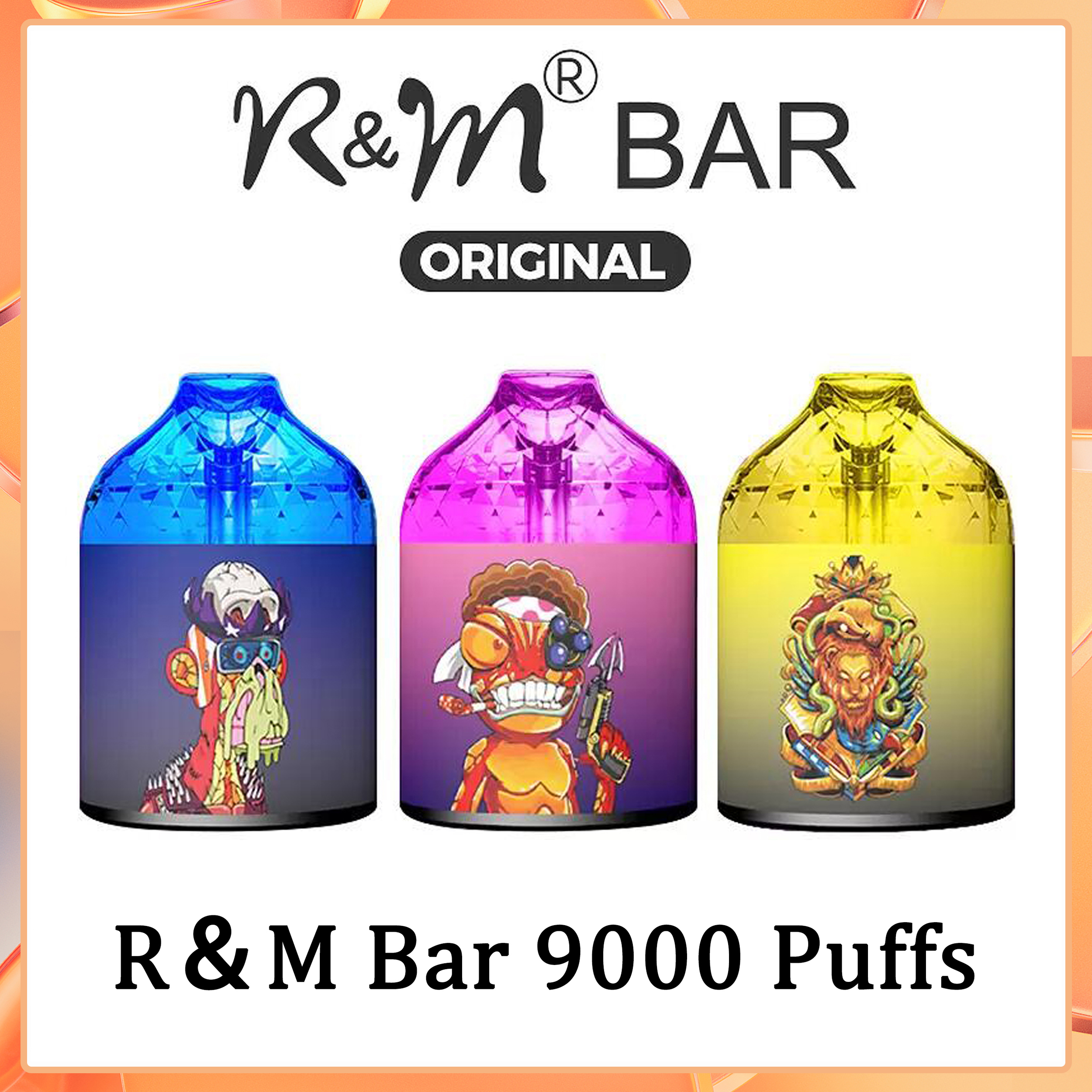Original RandM R&M Bar 9000 Puffs Cloud Beast Disposable E Cigarette Vape Pen With Mesh Coil 5% 15ML Cartridge Pod Device 650Mah Rechargeable Battey Airflow Control RM
Original RandM R&M Bar 9000 Puffs Cloud Beast Disposable E Cigarette Vape Pen With Mesh Coil 5% 15ML Cartridge Pod Device 650Mah Rechargeable Battey Airflow Control RM
