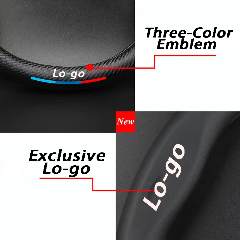 Car Steering Wheel Carbon Fiber Modified Protective Cover Interior Emblem For Honda Jazz Fit 1.5T CVT MT AT Badge Accessories