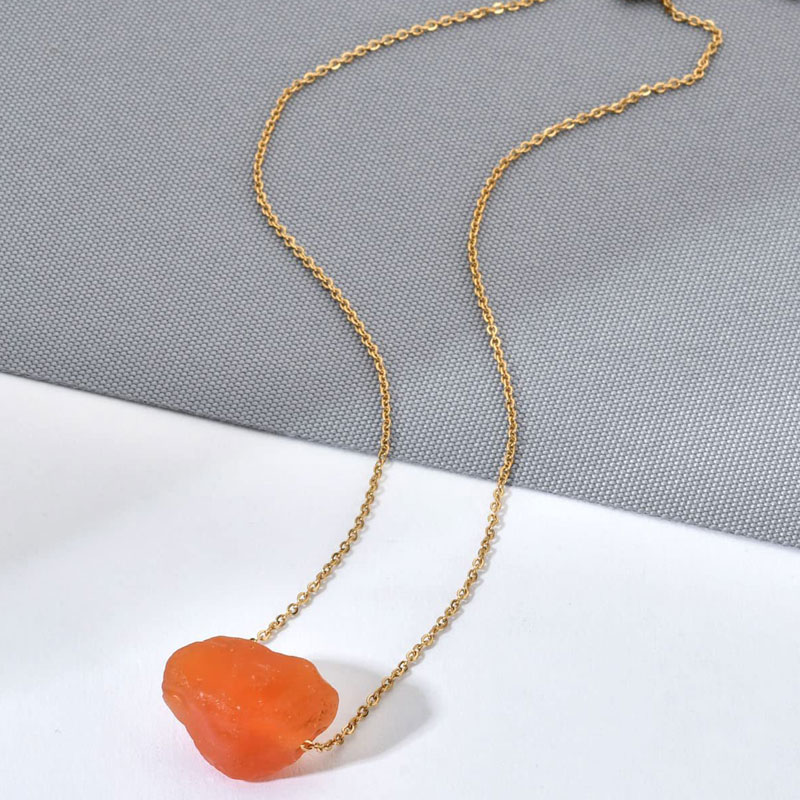Irregular Natural Stone Crystal Gold Silver Chain Pendant Necklaces For Women Girl Handmade Party Club Decor Jewelry