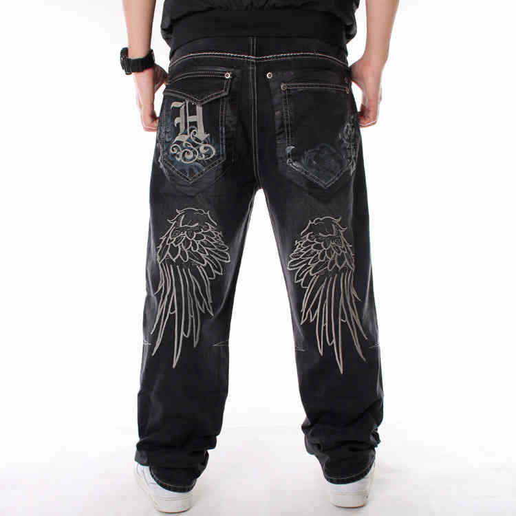 Trendy men's jeans hip hop clothes washing loose skateboard pants fattening oversize, Black
Trendy men's jeans hip hop clothes washing loose skateboard pants fattening oversize, Black