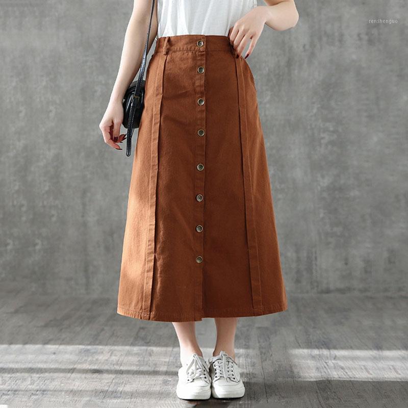Spring Cotton Retro Skirt For Women Solid High Waist A-line Female Button Vintage Midi Skirts Summer, Black
Spring Cotton Retro Skirt For Women Solid High Waist A-line Female Button Vintage Midi Skirts Summer, Black