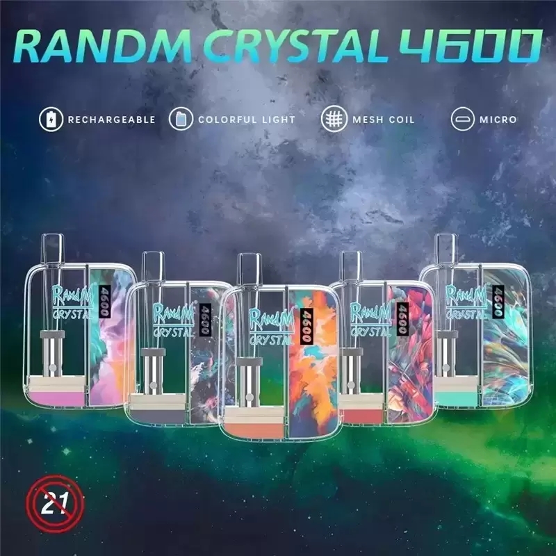 Original RandM CRYSTAL 4600 Puffs Disposable Vape Pen Electronic Cigarettes starter kit 10ml Pod With Mesh Coil Rechargeable Authentic wholesale
Original RandM CRYSTAL 4600 Puffs Disposable Vape Pen Electronic Cigarettes starter kit 10ml Pod With Mesh Coil Rechargeable Authentic wholesale