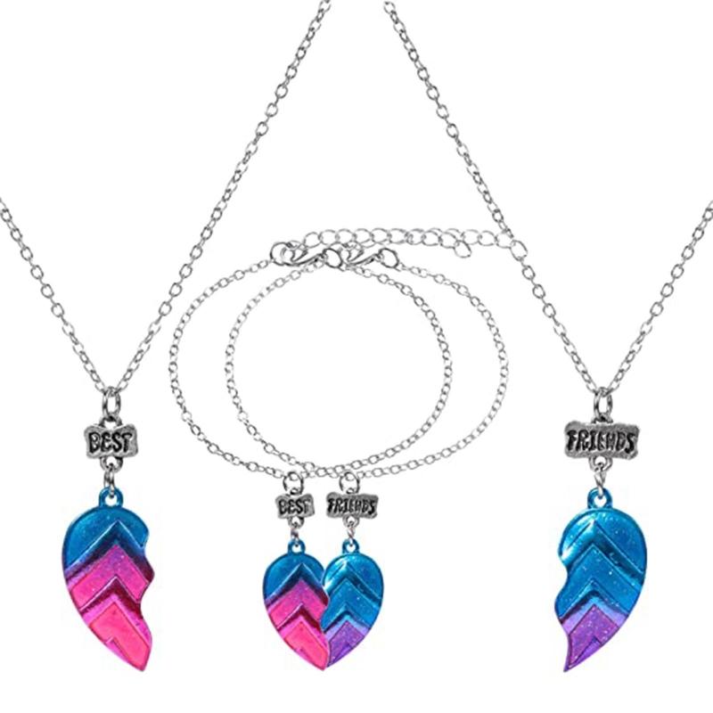 Pendant Necklaces 2pcs/4 Pcs BFF Bracelets, Half Heart Matching Friends Fashion Chain Friendship Jewelry Set For Girl Lady
Pendant Necklaces 2pcs/4 Pcs BFF Bracelets, Half Heart Matching Friends Fashion Chain Friendship Jewelry Set For Girl Lady