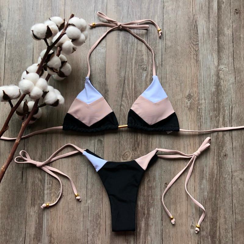 Women' Swimwear #Z2 2022 Biquinis Women Bikini Set Patchwork Bandage Swimsuit Padded Halter Thong Bikinis Trkinis Maillot De Bain Femme, Black
Women' Swimwear #Z2 2022 Biquinis Women Bikini Set Patchwork Bandage Swimsuit Padded Halter Thong Bikinis Trkinis Maillot De Bain Femme, Black