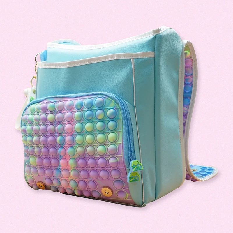 NEW children Pop Backpack Purse for Girls School Zipper bags Fidget bubble Shoulder Bag Pops Push Toy Party Favors