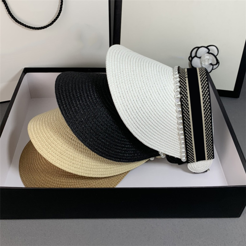 Summer Visor Hat Women Designer Bucket Hats Top Empty Luxury Pearl Straw Cap Casquette Womens Beanies Visors Baseball Caps Fedora, Black
Summer Visor Hat Women Designer Bucket Hats Top Empty Luxury Pearl Straw Cap Casquette Womens Beanies Visors Baseball Caps Fedora, Black