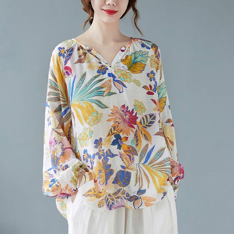 Women's T-Shirt Women Cotton Linen Tops Botancial Printed Sweet 2022 Autumn Vintage V-neck Loose Female Long Sleeve Tees Blouses ElegantWome, Orange
Women's T-Shirt Women Cotton Linen Tops Botancial Printed Sweet 2022 Autumn Vintage V-neck Loose Female Long Sleeve Tees Blouses ElegantWome, Orange