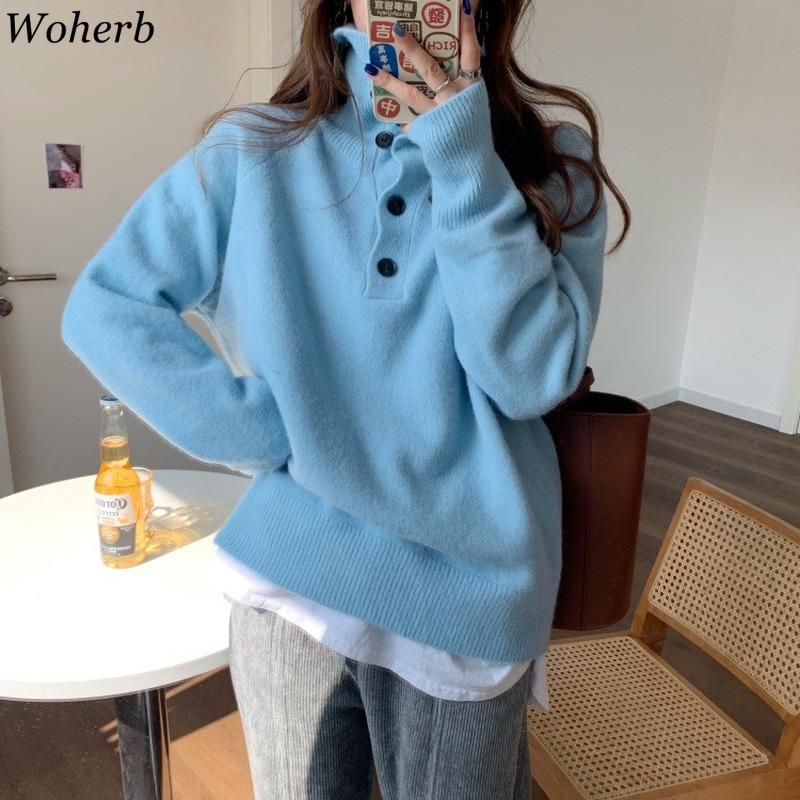 Women's Sweaters Woherb Winter Sweater Women Button Turtleneck All Match Pull Femme 2022 Autumn Korean Causal Solid Knitted Pullover Jumper, Green
Women's Sweaters Woherb Winter Sweater Women Button Turtleneck All Match Pull Femme 2022 Autumn Korean Causal Solid Knitted Pullover Jumper, Green
