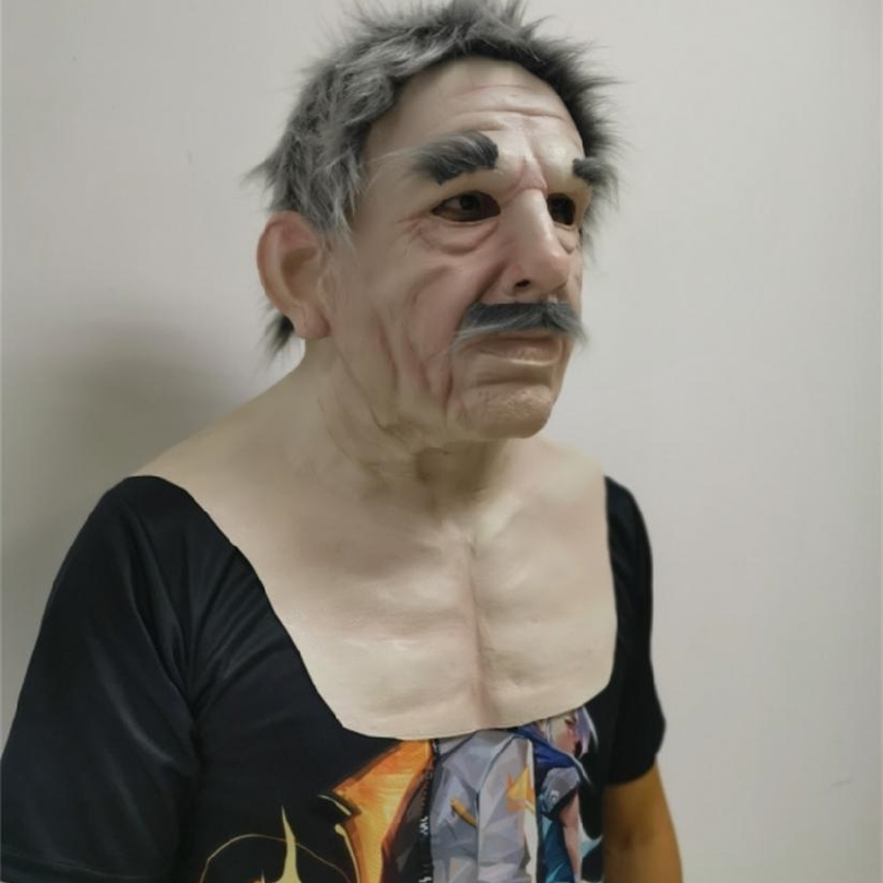 Old Man Scary Full Head Latex Halloween Funny Cosplay Party Mask 220611