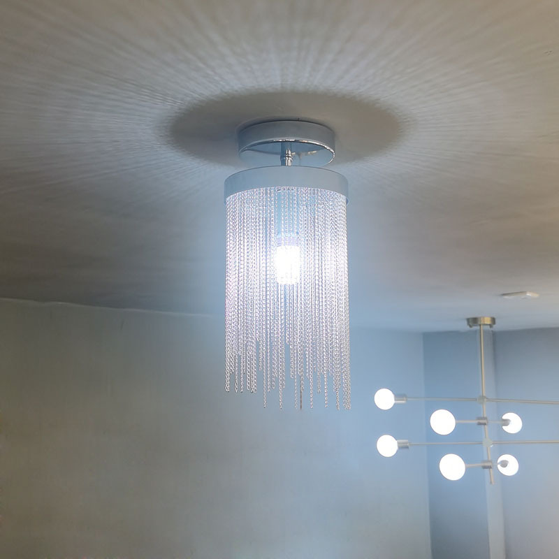 Gold/Silver Modern Pendant Lamps Bedroom Dining Room Decoration Tassel Chain Kitchen LED Pendant Lamp Hallway Indoor Lighting