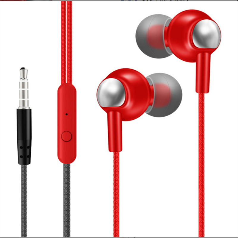 Metal 3.5mm wired earphones with mic In-Ear Headset For Mobile Phone PC Gaming Ultra Bass Super Sound Earbud Music Earphone Headphone Amplifiers