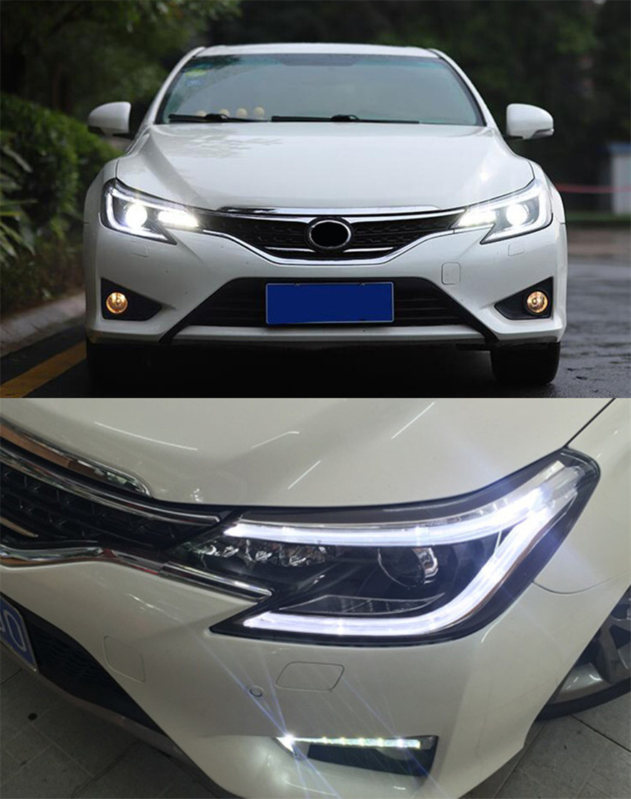 Car Headlights For 2014 REIZ Mark X 2013 LED Front Headlight DRL Bi-Xenon Lens Replacement High Beam Turn Signal Driving Lights