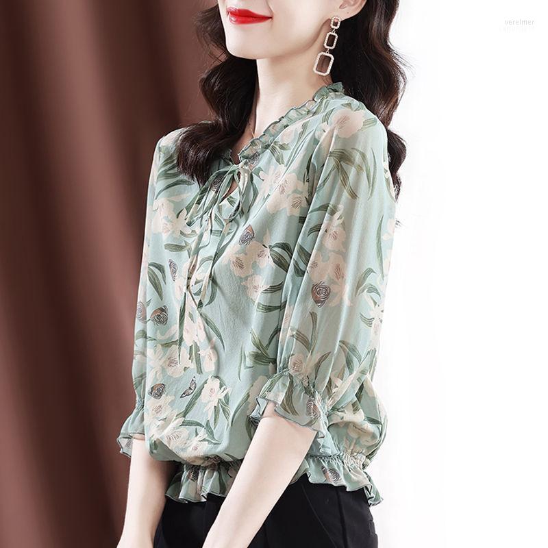 Women's Blouses & Shirts Shirt Women 2022 Fashion Spring And Summer Temperament Casual Three-quarter Sleeve Ladies Western Style Blouse Vere, Light green
Women's Blouses & Shirts Shirt Women 2022 Fashion Spring And Summer Temperament Casual Three-quarter Sleeve Ladies Western Style Blouse Vere, Light green
