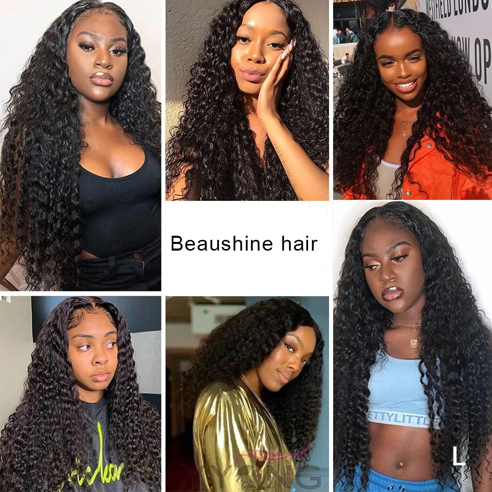 Gaga Queen Deep Wave Lace Clsoure Wig 150% 180% Density 4x4 lace Frontal Wigs For Women Human Hair Wigs