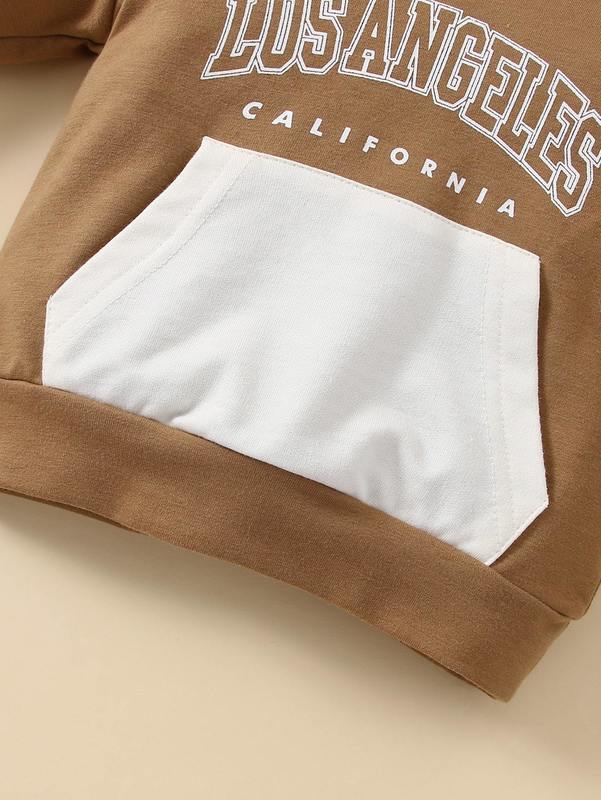 Baby Letter Graphic Colorblock Hoodie SHE