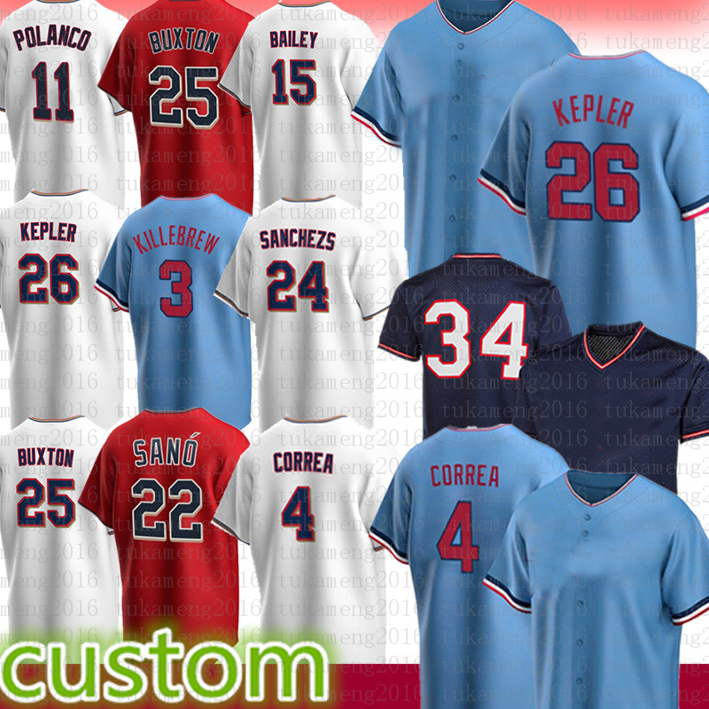 26 Max Kepler Twins Baseball Jersey 24 Gary Sanchez 4 Carlos Correa 22 Miguel Sano Harmon Killebrew Luis Arraez Sonny Gray Gio Urshela Ryan Jeffers Byron Buxton Alcala, Mens(shuangcheng)
26 Max Kepler Twins Baseball Jersey 24 Gary Sanchez 4 Carlos Correa 22 Miguel Sano Harmon Killebrew Luis Arraez Sonny Gray Gio Urshela Ryan Jeffers Byron Buxton Alcala, Mens(shuangcheng)