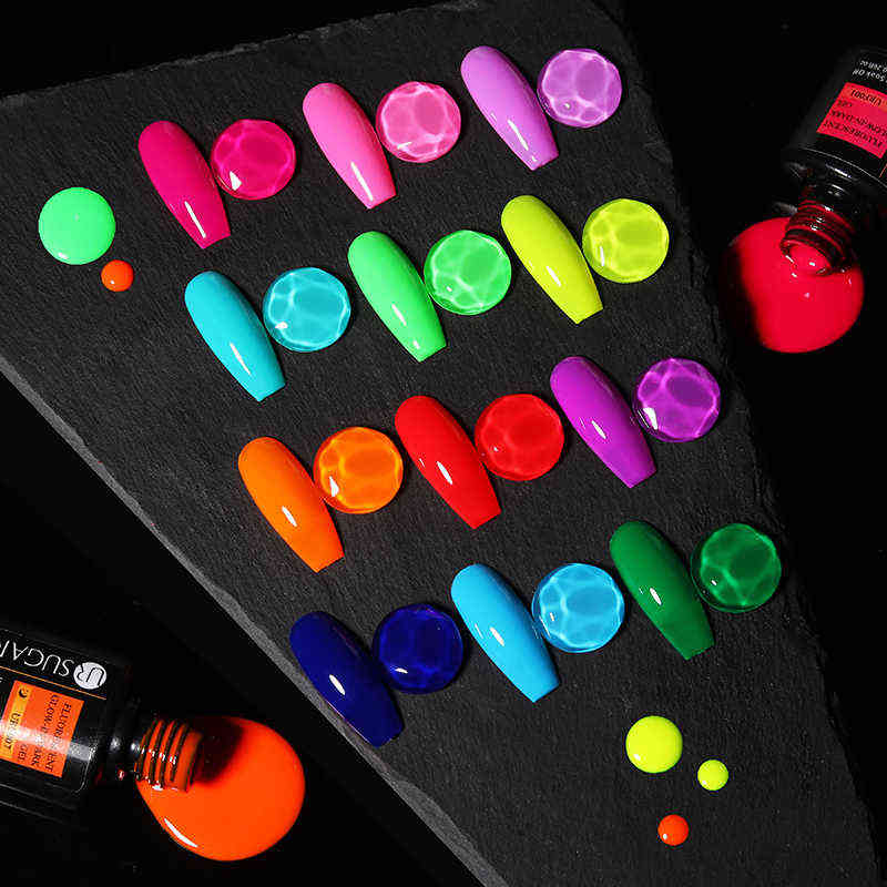 NXY Nail Gel 7 5ml Yellow Neon Luminous Polish Fluorescent Green Orange Glow in Dark Uv Led Semi Permanent Soak of 0328