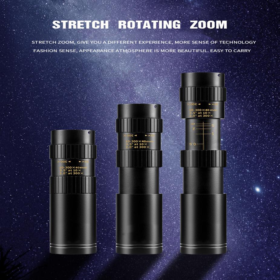 10300x40mm HD Professional Monocular Telescope Super Zoom Quality Eyepiece Portable Binoculars Hunting Lll Night Vision Scope Cam