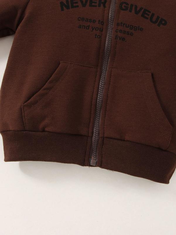 Baby Slogan Graphic Zipper Hoodie SHE