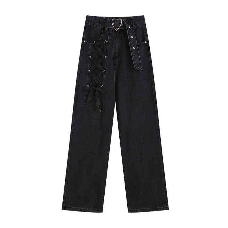 Jeans Women High Waist Baggy Casual Autumn Hip Hop Punk Pants Black Vintage Gothic Wide Lace Up Bow Belt Leg Long Trouser Female T220728, Blue
Jeans Women High Waist Baggy Casual Autumn Hip Hop Punk Pants Black Vintage Gothic Wide Lace Up Bow Belt Leg Long Trouser Female T220728, Blue