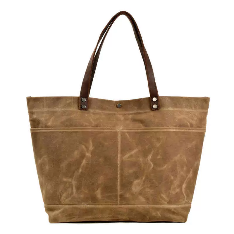

Designers bags Oil wax canvas bag women's large capacity Tote Shoulder Bag Fashion Hand simple messenger men's shopping