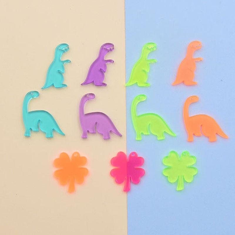 Charms 50pcs Acrylic Transparent Fluorescent Color Cartoon Dinosaur Four-leaf Clover Slices Pendant DIY Earring Jewelry AccessoriesCharms
Charms 50pcs Acrylic Transparent Fluorescent Color Cartoon Dinosaur Four-leaf Clover Slices Pendant DIY Earring Jewelry AccessoriesCharms