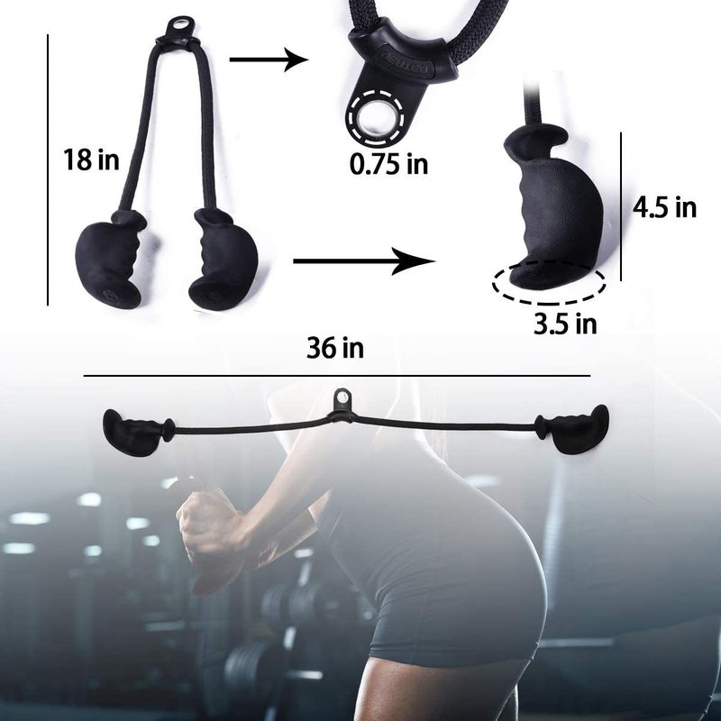 Ergonomic Triceps Rope Easy to Grip NonSlip Heavy Duty Pull Down Handle DIY Pulley Cable Attachment Gym Upgraded Workout Bar 2204