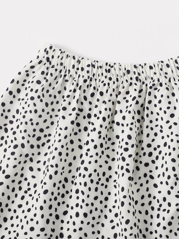 Toddler Girls Cartoon Graphic Tee & Confetti Print Skirt SHE