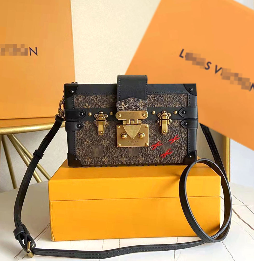 bag Luxury Shoulder Handbags box Woman Evening Bag Leather Fashion Designer Clutch Messenger Petite Malle, Brown/flower
bag Luxury Shoulder Handbags box Woman Evening Bag Leather Fashion Designer Clutch Messenger Petite Malle, Brown/flower