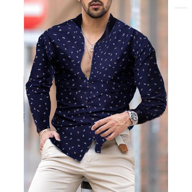 Men's Casual Shirts Spring Fashion Men Oversized Shirt Anchor Print Long Sleeve Tops Men's Clothing Club Cardigan Blouses High QualityMe, 234
Men's Casual Shirts Spring Fashion Men Oversized Shirt Anchor Print Long Sleeve Tops Men's Clothing Club Cardigan Blouses High QualityMe, 234