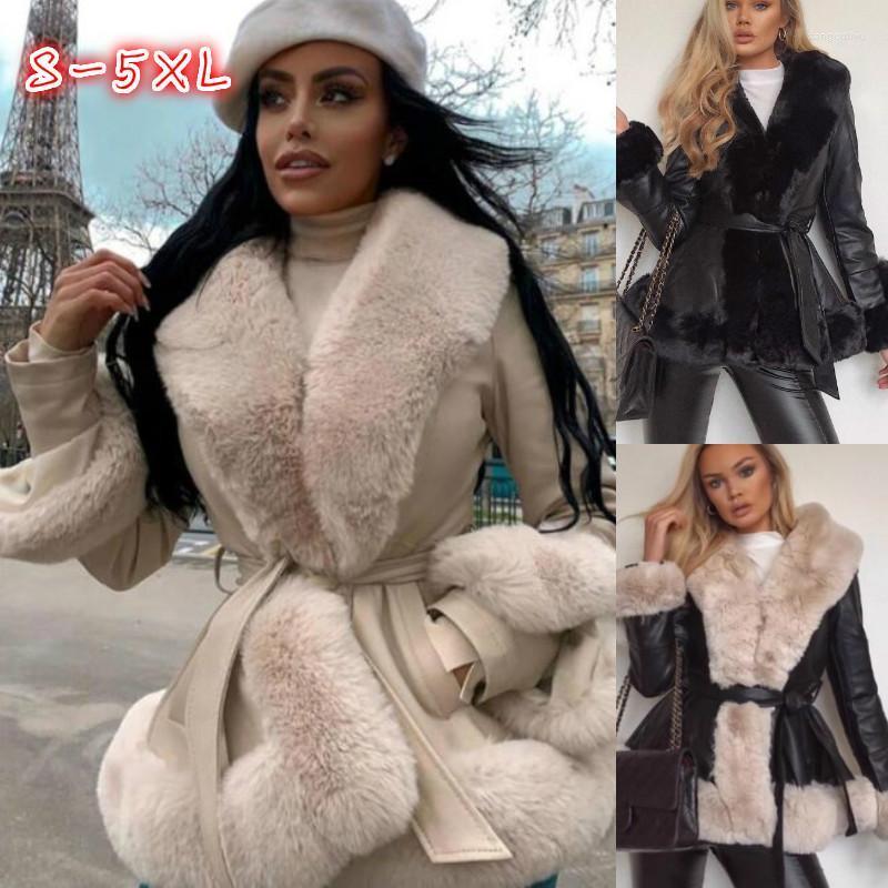Women' Fur & Faux Women Lapel Collar Leather PU Warm Coat With Belt Female Elegant Winter Corset Cardigan Jacket Windbreaker, 1 beige
Women' Fur & Faux Women Lapel Collar Leather PU Warm Coat With Belt Female Elegant Winter Corset Cardigan Jacket Windbreaker, 1 beige