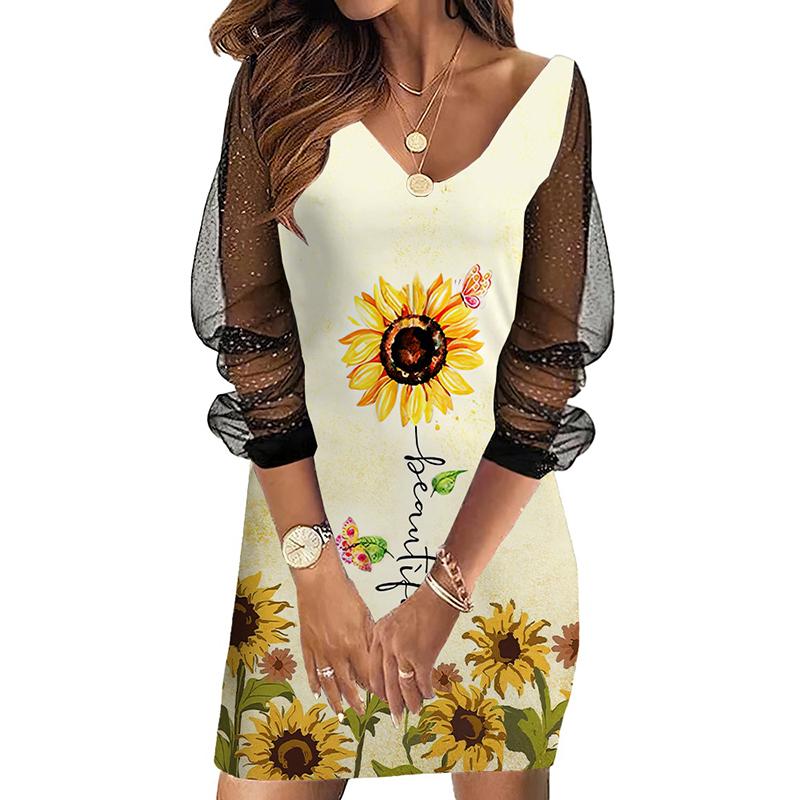Casual Dresses Women's Sexy Dress Sunflower Printing Hollow Out Long Sleeve Lace V-Neck Elegant A-Line Female DressCasual, Blue
Casual Dresses Women's Sexy Dress Sunflower Printing Hollow Out Long Sleeve Lace V-Neck Elegant A-Line Female DressCasual, Blue