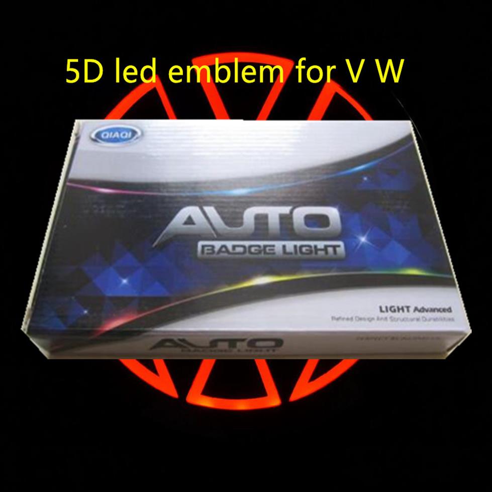 5D car led emblem lights auto badge symbols white blue red logo lighting for V-W accessories295T