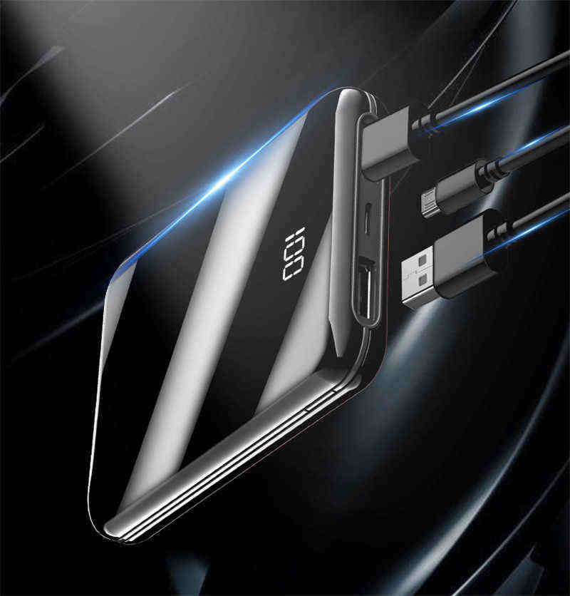 mAh Mini Power Bank Portable Charger Mirror Sn LED Digital Display Powerbank External Battery Pack Poverbak For Phones J2205319805