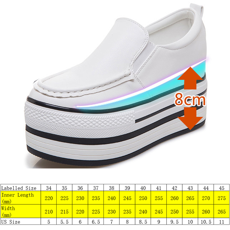 8cm Super High Platform Wedge Sneakers Women Shoes White Genuine Leather Slip on Breathable Comfy Women Summer Shoes
8cm Super High Platform Wedge Sneakers Women Shoes White Genuine Leather Slip on Breathable Comfy Women Summer Shoes