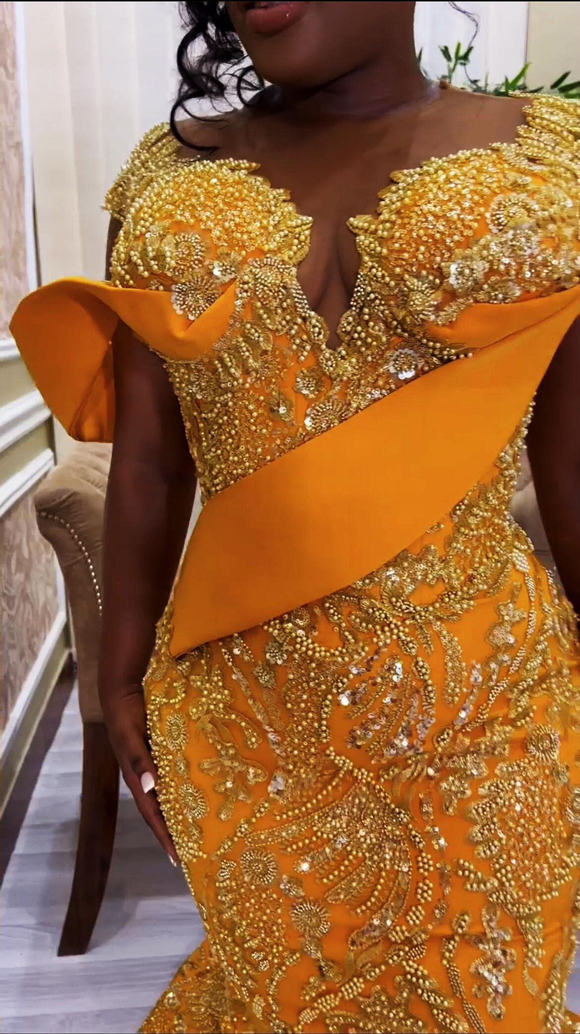 Plus Size Arabic Aso Ebi Luxurious Mermaid Sparkly Prom Dresses Sheer Neck Evening Formal Party Second Reception Birthday Engagement Gowns Dress ZJ577